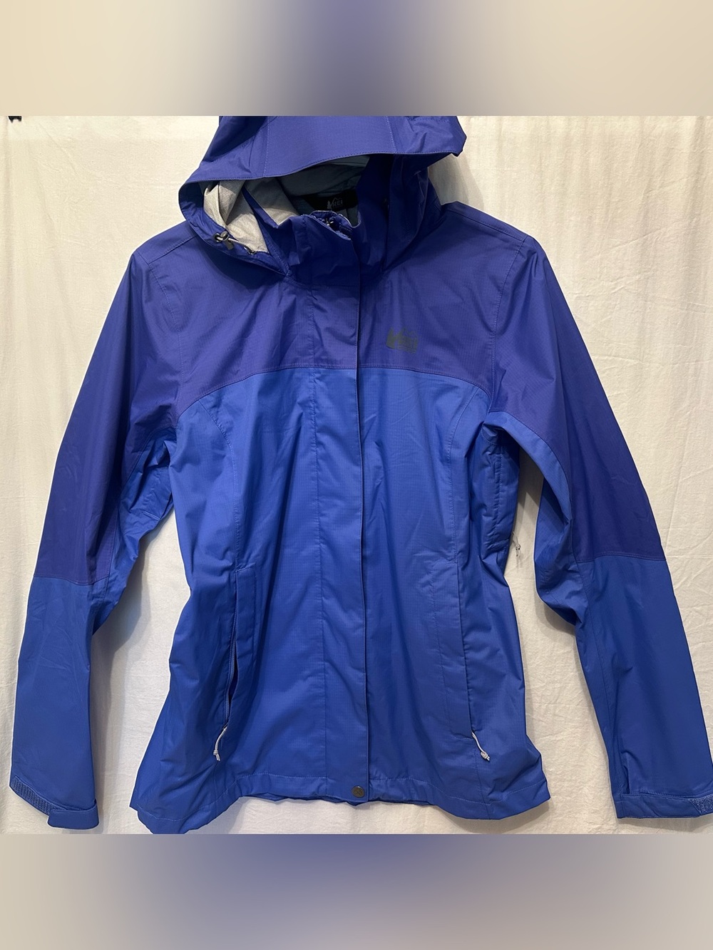 REI Co-op Women’s Small Blue Hooded Rain Jacket Waterproof Lightweight